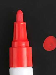 Kit Com 12 Marcadores para Quadro Branco Marcadores Permanentes Arte Marca Texto Escolar Escritório - 12 Marcador p/ Quadro Vermelho - Visão 7
