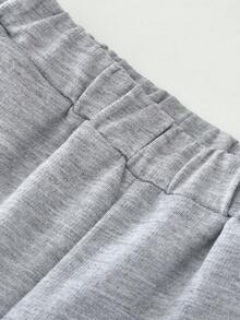 2pcs/set Young Girls' Casual Sport Solid Color Lace Splice Turn-down Collar Sweatshirt And Long Pants Outfits, Spring And Autumn