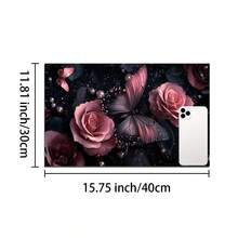 1pc Floral Print Drainage Mat/Absorbent Mat/Drying Mat For Coffee Maker, Dishware - Polyester Tabletop Protective Mat, For Kitchen Counter Decor, Home Bar & Dining Table Placemats - HQQLSD152 - View 10