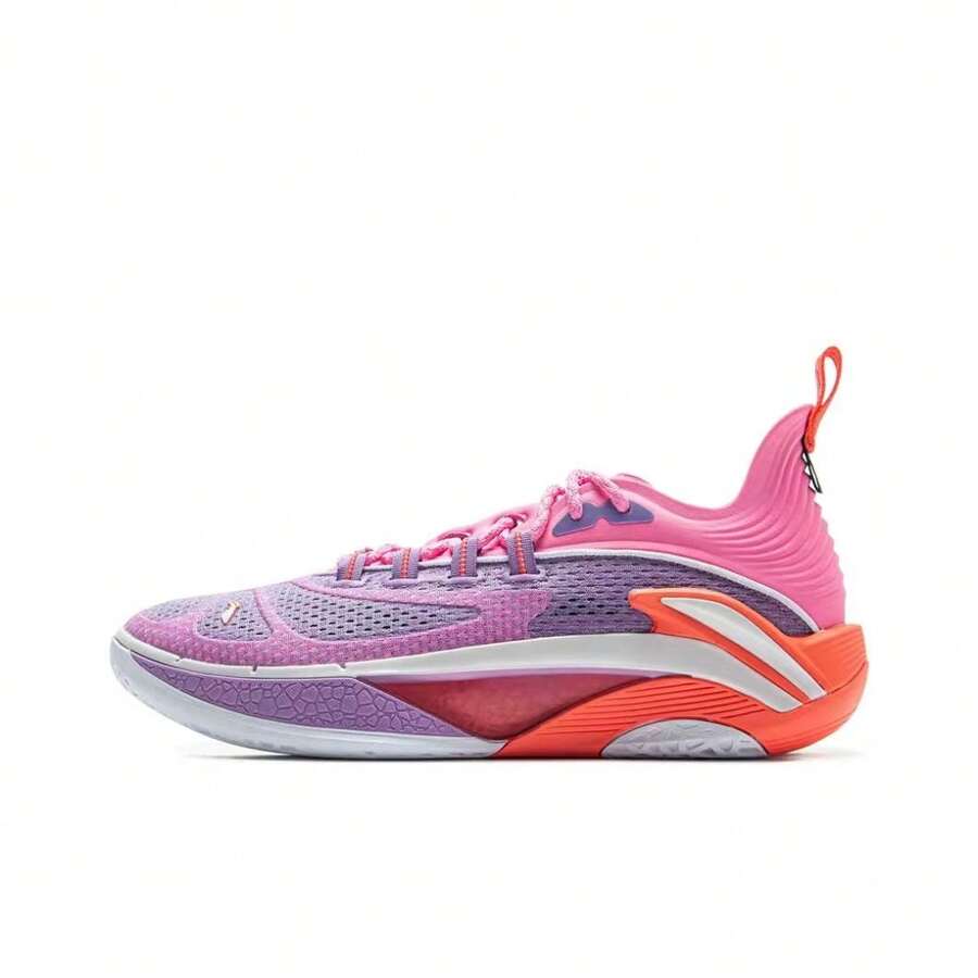 Zapatos de baloncesto Li Ning BAD5 DOMINATOR I S para hombres, tienda oficial auténtica de deportes profesionales, ABFV007 - Púrpura rosa - Ver 1