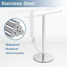 Silver Towel Rack, Bathroom T-Style Towel Rack, Kitchen Towel Holder, Make Towel Storage More Simple And Convenient - Silver - View 3