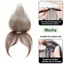 Handmade Full Human Hair Clip-In Bangs Natural Forehead Patch No Trace Hairline Extension