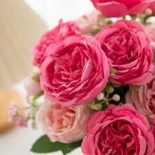 1 Stück künstliche Pfingstrose, gemischte Farben Stoff Blume, realistische Hochzeit Verlobung Tisch Wohnzimmer Schlafzimmer Heim Dekoration, geeignet für alle Jahreszeiten