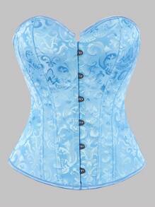 1 Stück Damen klassisches Jacquard Korsett-Top, Schnür-Büstenhalter, Taille-Trainer, Dekolleté verbessernd, geeignet für Hochzeit, Partykleid, formelle Anlässe, Oberbekleidung
