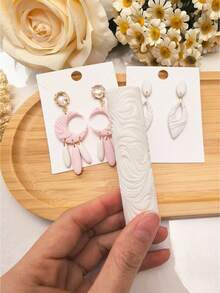 1pc Water Ripples Texture Roller, High-Precision Design Polymer Clay Texture Roller For DIY Creative Decorative Earrings, Crafting Tool, Artistic Crafts - Clay Texture Roller - View 6