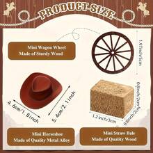 10 sets de mini sombreros de vaquero para manualidades, 10 mini sombreros vaqueros de plástico occidentales con 10 pañuelos para decoración de fiesta de vaqueros - Multicolor - Ver 10