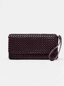 编织包，优雅气质，配有肩带和翻盖，简约百搭