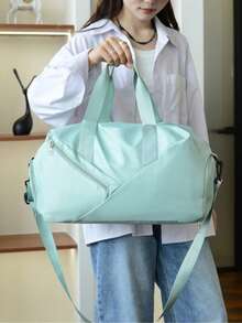 男女通用运动健身包，带鞋仓，可作单肩包或旅行手提包 - 彩色 - 查看 2