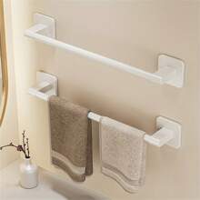 1 Piece Tool Home Wall-Mounted Punch-Free Towel Shelf Bathroom Wall-Mounted Storage Rack Bathroom Towel Single-Pole Toilet Toilet Bathroom Hardware Storage Rack