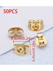 10/50/100pcs 4.5x6mm Stainless Steel Earring Plug Earring Stud Back Clasp Base Earring Universal Accessories