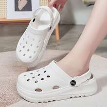 2024 Mới Dày Đáy Hollow-out Giày dép Đối với phụ nữ , Dép không lộ ra ngón chân , Thoải mái , Thiết kế Đối với Các hoạt động ngoài trời Hoặc Giải trí Mặc - trắng - Xem 6