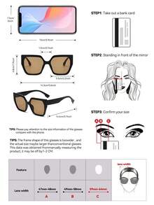 Polarized Sunglasses For Women, Retro Square Large Frame Plastic Fashion Glasses, Classic Style For Outdoor Sports, Cycling, Travel, Beach, Driving, Fishing, Summer UV Protection Fashionable Shade Elegant Outfit Family Outings Travel Vacation Holiday For Summer Beach Vacation,Outdoor,Travel - 黑色 - 查看 7