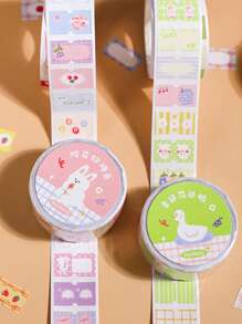 1 Roll Korean Ins Style Decorative Washi Tape, Grid Kingdom Series, Suitable For Gifts, Office, Home, Marking, Labels, Classroom, Entertainment Toys, Student Bullet Journal, Creative Vintage Decoration DIY Back To School