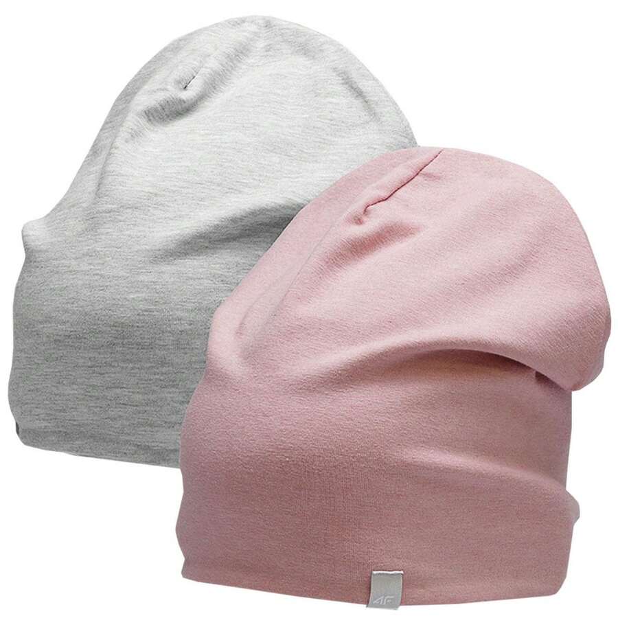 4F JSS23ACAPF120 Beanie (Pack Of 2) (Light Pink/Grey)