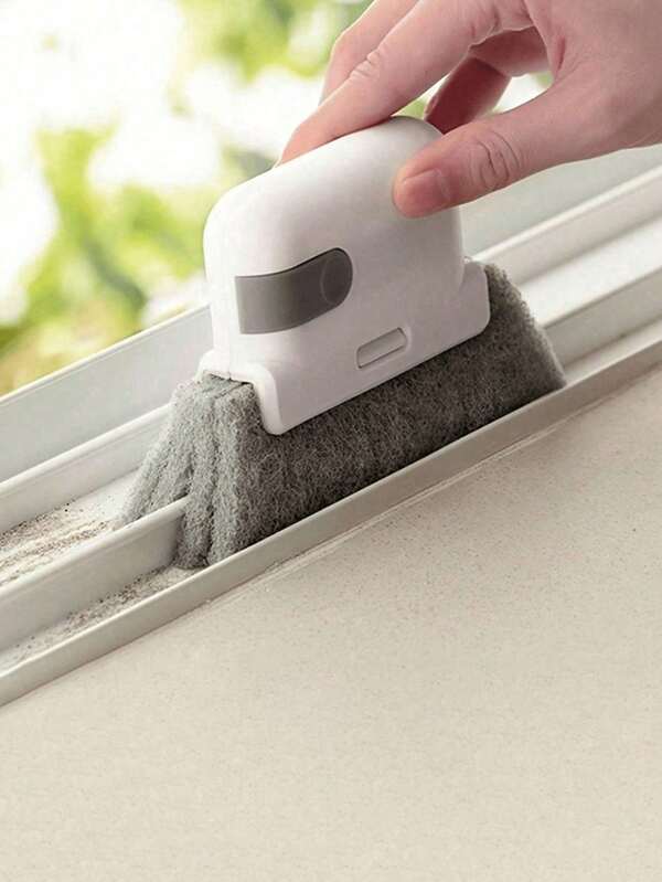 1pc Multi-Functional Door & Window Track Cleaning Brush - Easy To Grip, Reusable Grooves Cleaner, Suitable For Kitchen, Bathroom, Living Room | Fits Small Gaps And Frames Well, No Electricity Needed, Durable Plastic