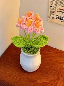 1PC Crochet Flower Pot, Daisy Tulips And Forget Me Not Small Potted Flowers, Gifts For Mom Wife On Mothers Day Valentines, Cute Desk Decor For Women Office Car Dashboard,Crochet Flowers Cute Little Potted Flower, Gift For Birthday, Teacher's Day, Graduation, Anniversary, Christmas, Decor For Car Dashboard,Home Office Decoration ,Halloween Gifts, Halloween Decorations,Bridal Wedding Decorations