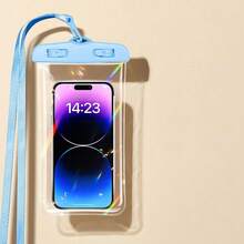 1pc Universal Waterproof Phone Bag With Touch Screen Function, Waterproof Phone Case Compatible With IPhone Galaxy, Waterproof Lightweight Plastic Dry Bag With Hanging Rope, Beach Essentials, Beach Accessories, Pool Float - Multicolor - View 6