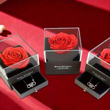 Love Number 8 Exquisite And Beautiful Pendant Necklace, Paired With A Red Soap Eternal Rose Gift Box, Suitable For Mother's Day, Thanksgiving, Anniversaries, Birthdays, Graduation Seasons To Give To Mothers, Wives, Girlfriends, Girlfriends, Oneself, Classmates As Gifts, The Best Gift For Her On A Beautiful Day