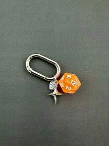 1pc Unisex New Creative Dice Keychain, Stylish Four-Pointed Star Pendant Bag Keyring - Multicolor - View 7