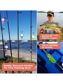 2pcs Fishing Knot Tying Tool | Protect From Fish Hooks | Tie Fishing Knots Easily | Cool Gadgets For Fishermen | Ice Fly Fishing | Fishing Accessories For Beginner Anglers | Nail Knot Tool - Multicolor - View 6