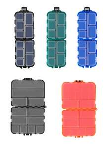 Waterproof Portable Pill Organizer Box - Moisture-Proof Travel Medication Case, Weeklong Plastic Capsule Container With Large Capacity For Various Pill Sizes, Unscented - Multicolor - View 10