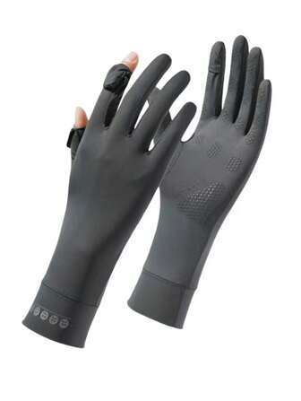 1 Pair Women Middle Long Fingerless Sun Protection Gloves, Breathable Anti-Slip For Driving, Cycling, Outdoor Activities, Summer
