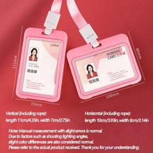 1pc/5pcs/10pcs/50pcs Ins Style Thick Vertical & Horizontal Card Holder, 11 Colors Lanyard ID Badge Holder, Suitable For Office, School, Mall, Work Etc. School Supplies,Back To School