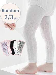 4pcs Kids' Breathable Lightweight Mosquito Protection Capri Pants, Tight-Fitting Stretchy Solid Color Dance Leggings For Summer - Multicolor - View 6