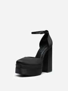 Women's Chunky High Heel Platform Shoes - Multicolor - View 4