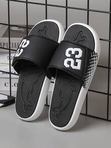 Men's Summer Outdoor Slippers, Suitable For Indoor And Outdoor Use, Anti-Slip And Wear-Resistant, 23 - 黑與白 - 查看 2