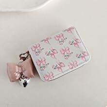 Bow Knot Pendant Cute Card Holder Sweet Mini Ultra-Thin Compact Large Capacity Multi-Card Student Card Case For Women Wallet Mini Wallet Purse Wallet Card Wallet - Multicolor - View 1