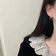 1 Pair Trapezoidal Crystal Earrings, Suitable For Daily Wear - Brown - View 3