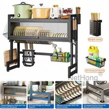 NetHong Kitchen Dish Drainer Rack With Drip Tray, Cutlery Holder And Plate Rack For Sink - Black - View 4