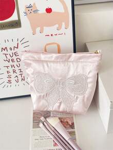 1 件韩版粉色大蝴蝶结女士化妆包旅行小化妆盒配件化妆刷收纳包拉链封口化妆品整理收纳袋化妆旅行洗漱包必备礼品收纳拉链配件美甲包、化妆包、梳妆台、化妆包、收纳包、化妆品整理包、化妆包、洗漱包、收纳袋、化妆包、旅行必备 - 淺粉色 - 查看 2