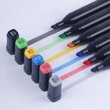 48/120/160 支彩色艺术家马克笔、双头艺术马克笔、双头素描马克笔、永久性马克笔 - 适合成人绘画、着色、素描、卡片制作和插图，双头马克笔，成人 - 水彩筆 - 查看 7