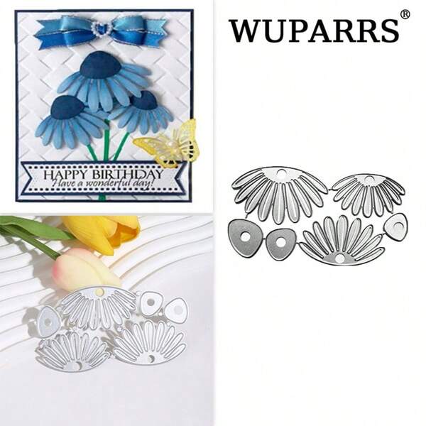 WUPARRSS [ Little Daisy Knife Mold ] Handmade DIY Metal Cutting Mold, Carbon Steel Three-Dimensional Relief Die-Cutting Machine+Mori Style Envelope Template | Healing Style Handmade Account Decoration/Spring Handmade Gift/Wedding Invitation Letter/Graduation Season Greeting Card Hot Selling Creative Handmade Tool Set