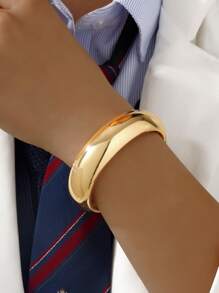 1pc Minimalist Aesthetic High-Quality Unique Design Asymmetric Water Drop Hollow Metal Bangle Bracelet, Versatile For Evening Party, Daily Wear, Office, Bar, Music Festival, Wedding, Business Events, Gift