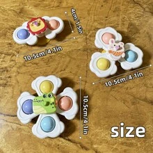 3 pezzi di giocattoli a tema cartone animato, giocattoli per catturare l'attenzione nella prima infanzia, adatti per essere usati su tavoli, vetro, piastrelle, pareti del bagno, giocattoli da bagno, regalo di compleanno ideale per bambini e bambine
