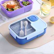 1pc Adult Lunch Box, 1450ml Adult Lunch Box, Leak Proof Lunch Box With Utensils, 3-Compartment Lunch Box, Microwave Heating, Four-Color Optional