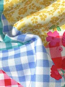 2pcs/Set Women Floral Plaid Print Bikini With Bowknot Decor, Suitable For Summer Beach And Vacation - Multicolor - View 5