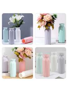 Modern Nordic Style Origami Art Flower Pot, Creative Cylindrical Vase, Suitable For Home Decoration, Wedding, Engagement, Birthday Party, Plastic, Bouquet Vase Photography Props And Creative Flower Art Perfect Choice, Vase Container Simple Geometric Flower Pot Decoration Living Room