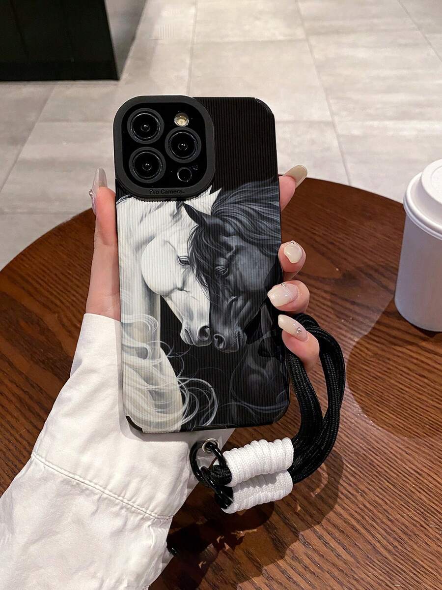 1 个马形手机壳带腕带,兼容 11/12/13/14/12 Pro Max/13 Pro Max/14 Pro Max/15/15 Pro/15 Plus/15 Pro Max/16/16 Pro/16 Plus/16 Pro Max、Galaxy S20 FE/A71/U22/A52/A53/A32/A04/A13/A24/A33/A34/A54 防水防震防摔防刮 - 彩色 - 查看 1