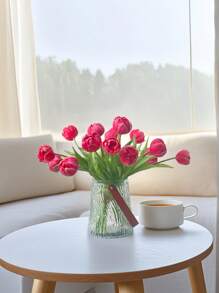 3 piezas de tulipanes artificiales de tacto real, de alta calidad, muy populares en Arabia Saudita, para decoración de hoteles, oficinas, hogares, ramos de boda, decoración de mesas de comedor, Día de San Valentín, regalo