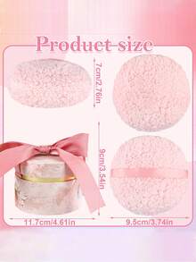 3.7Inch Powder Puff Gifts Favor, Body Powder Puff For Dusting Powder, Women Powder Puff With Storage Container For Bath, Body Powder Applicator And Oversize Powder Puffs For Body Powder - Multicolor - View 3