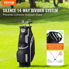 Premium 36 Inch Cart Bag With 14 Way Divider System Multiple Pockets Available In Various Colors - Black - View 3