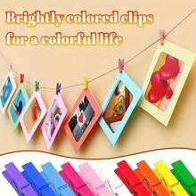 35/39/60/69/96/116 Pcs Colorful Wooden Mini Clips (Decorative, Not For Laundry), 1 Inch, Reusable And Space-Saving, Suitable For Photos, Crafts And DIY Projects, Home And Kitchen Decor, Albums, Frames And Accessories, Clothespins