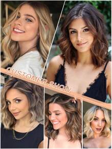 Extensión De Cabello De 12 Pulgadas, Extensiones De Cabello Onduladas Con Clip, Hilo Invisible, Piezas De Cabello Sintético Marrón Oscuro Para Mujer, Uso Diario