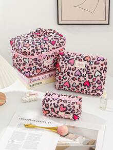 1 Piece Leopard Print Storage Pouch Makeup Bags Set Home Travel Daily Use Storage Pouch Makeup Bags Tampon Bag The Gift For Sister,Teacher And Friend Anniversary Gift Wedding Bridesmaid Gift Makeup Bags Quilted Makeup Pouch For Living Room Aesthetic Floral Toiletry Bag For Women Girls Holiday Essentials Holiday Travel Essentials Travel Bag Travel Accessories