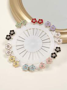 20 piezas de Broches elegantes de estilo francés para pañuelos, Clips multicolor para pañuelos, Alfileres de barra para uso diario