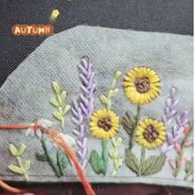 A Set Of Lace Embroidered Jeans Pocket Decoration Set, DIY Mixed-Color Fabric Craft Set With Calico, English Manual, Sewing Needle, Thread - All-Season Flower-Themed Decoration Set